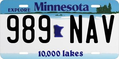 MN license plate 989NAV