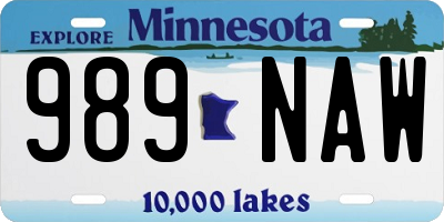 MN license plate 989NAW