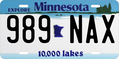 MN license plate 989NAX