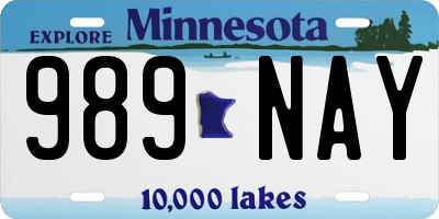 MN license plate 989NAY