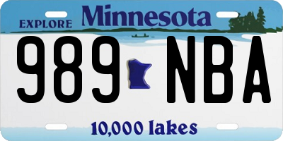 MN license plate 989NBA