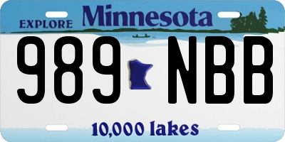 MN license plate 989NBB