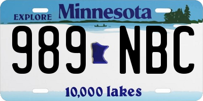 MN license plate 989NBC