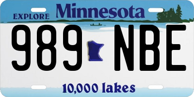 MN license plate 989NBE