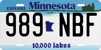 MN license plate 989NBF