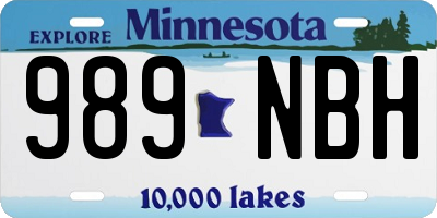 MN license plate 989NBH