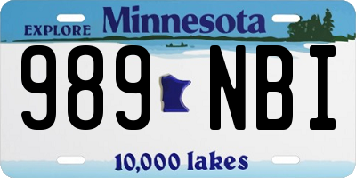 MN license plate 989NBI