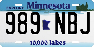 MN license plate 989NBJ