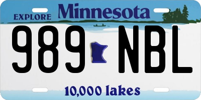 MN license plate 989NBL