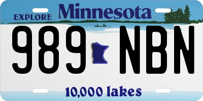 MN license plate 989NBN