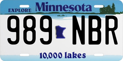 MN license plate 989NBR