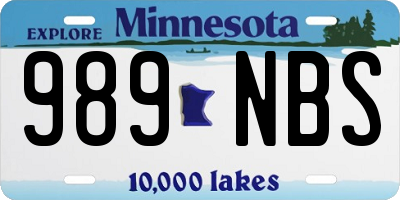 MN license plate 989NBS