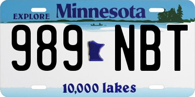 MN license plate 989NBT