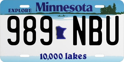 MN license plate 989NBU
