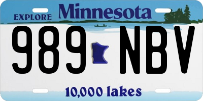 MN license plate 989NBV