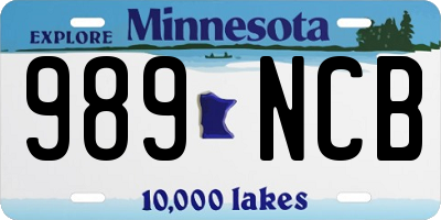 MN license plate 989NCB
