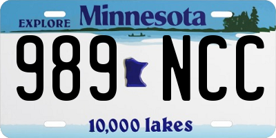 MN license plate 989NCC