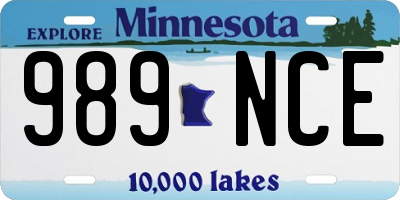 MN license plate 989NCE