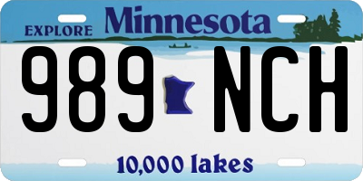 MN license plate 989NCH