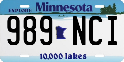 MN license plate 989NCI