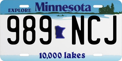 MN license plate 989NCJ