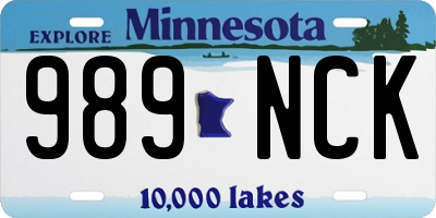 MN license plate 989NCK