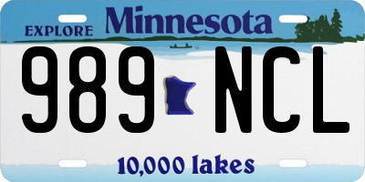 MN license plate 989NCL