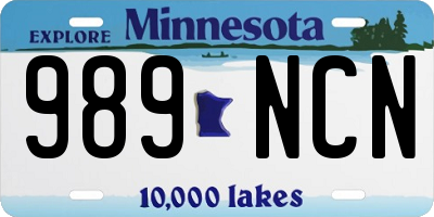 MN license plate 989NCN