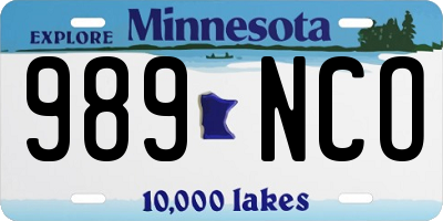 MN license plate 989NCO