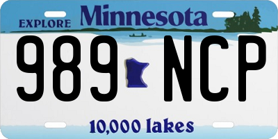 MN license plate 989NCP
