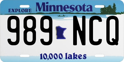 MN license plate 989NCQ