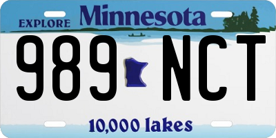 MN license plate 989NCT