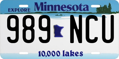 MN license plate 989NCU