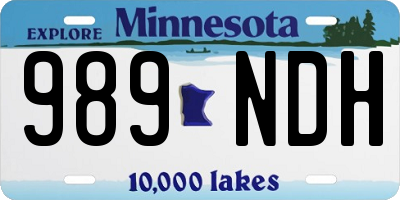 MN license plate 989NDH