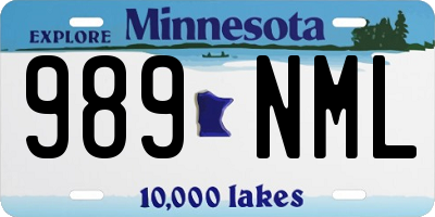 MN license plate 989NML