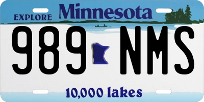 MN license plate 989NMS