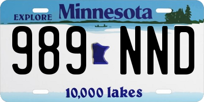 MN license plate 989NND