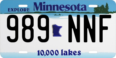MN license plate 989NNF