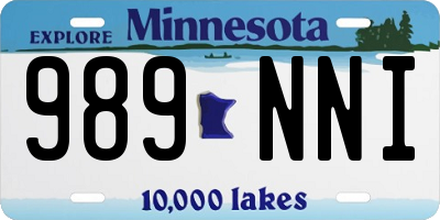 MN license plate 989NNI