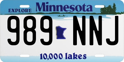 MN license plate 989NNJ
