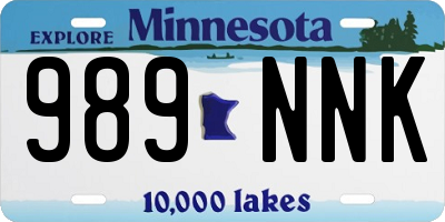 MN license plate 989NNK
