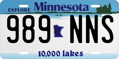 MN license plate 989NNS