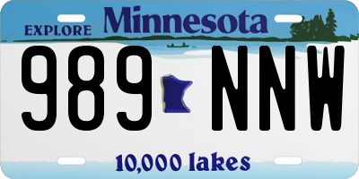 MN license plate 989NNW