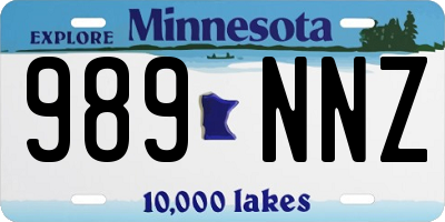 MN license plate 989NNZ
