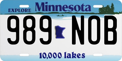 MN license plate 989NOB