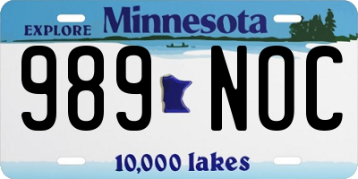 MN license plate 989NOC