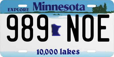MN license plate 989NOE