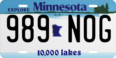 MN license plate 989NOG