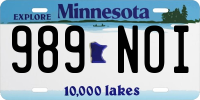 MN license plate 989NOI