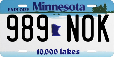 MN license plate 989NOK